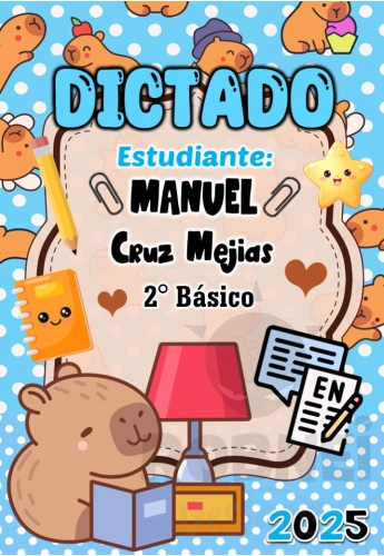 Capibara Kawaii Dictado Celeste